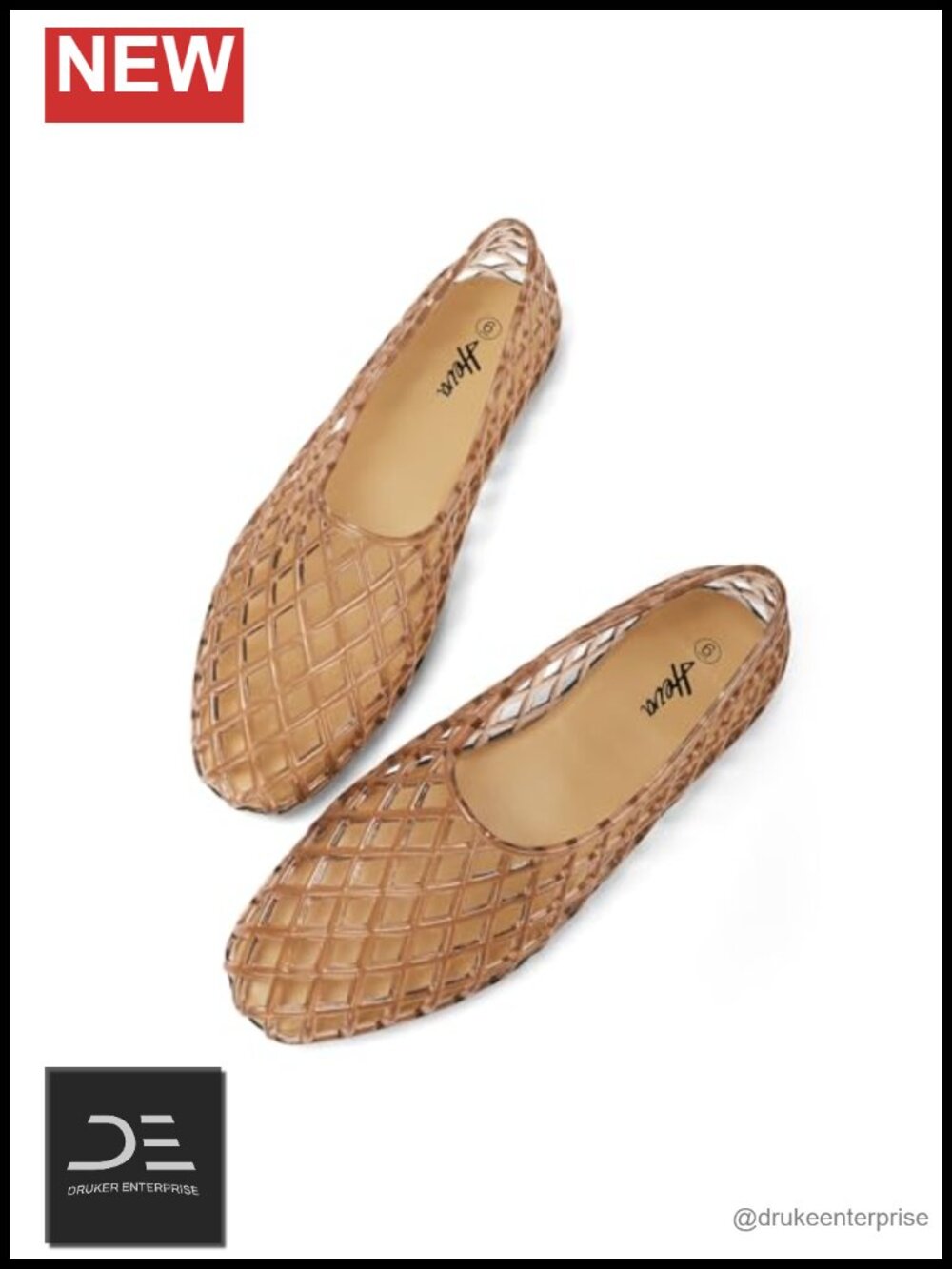Women's Jelly Mesh Flats Breathable Clear Hollow Shoes Beach Jellies Ballet